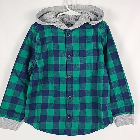 Hanna Andersson Other - NEW Hanna Andersson Boys Hooded Flannel Long Sleeve Shirt Colorful Plaid Sz 5